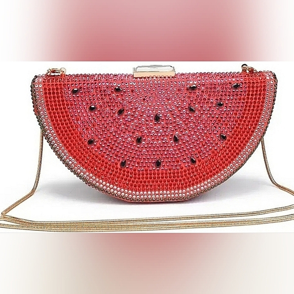 Tabitha Evening Bag Bling Rhinestone Water Melon Purse Urban Expressions NWT$90 - Picture 13 of 13